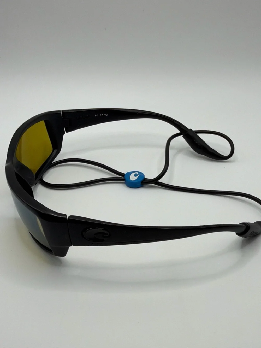Costa Black Frame Sunglasses with Yellow Lenses